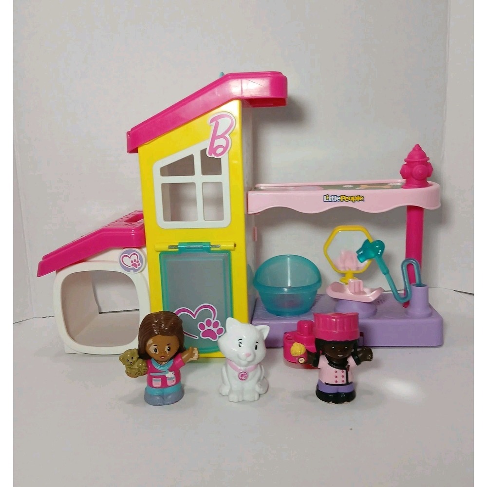 Fisher Price Little People Barbie Play & Care Pet Spa 2 Girls 1 Cat